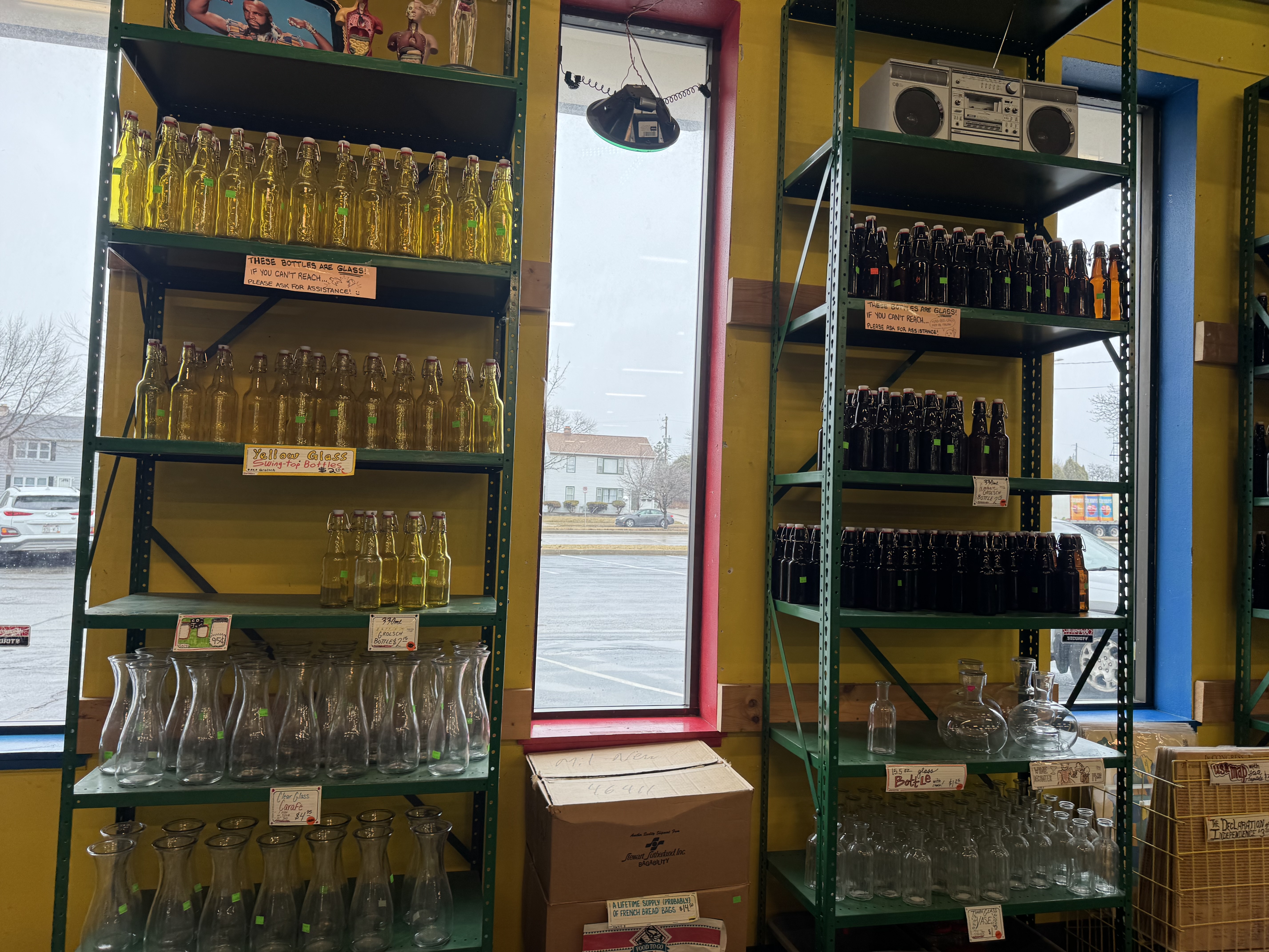 photo jars on shelf